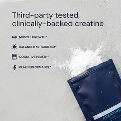 Unflavored creatine powder from Blueprint Bryan Johnson blends smoothly with no taste change.