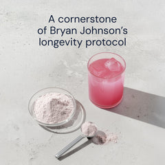 Ingredients chart for Blueprint Bryan Johnson Longevity Mix showing 13 nutrients