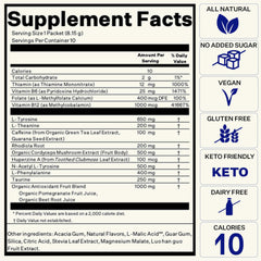 Blueshift guarana and green tea extract on the label