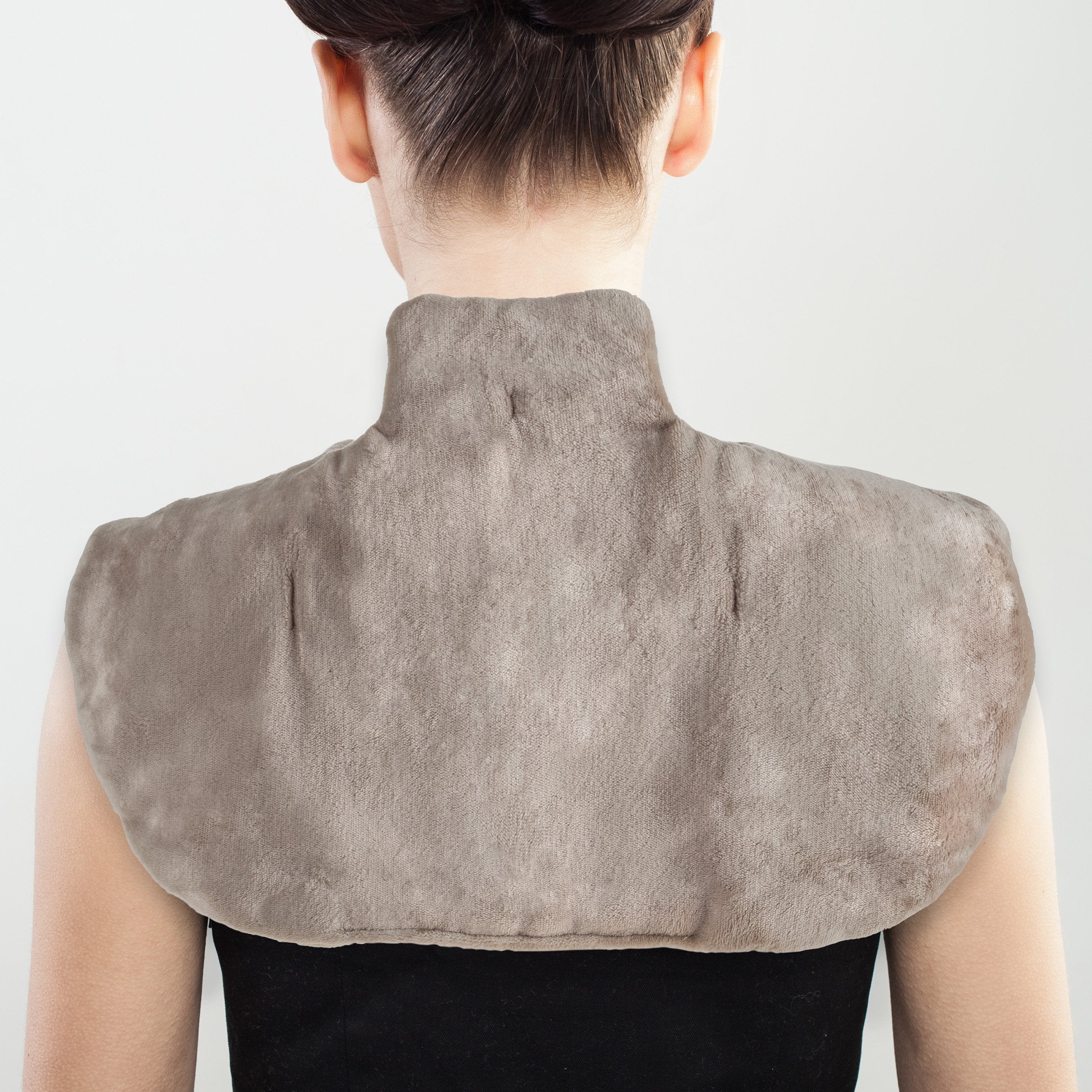 Bluestone neck and shoulder warmer with soft plush fabric for gentle warmth