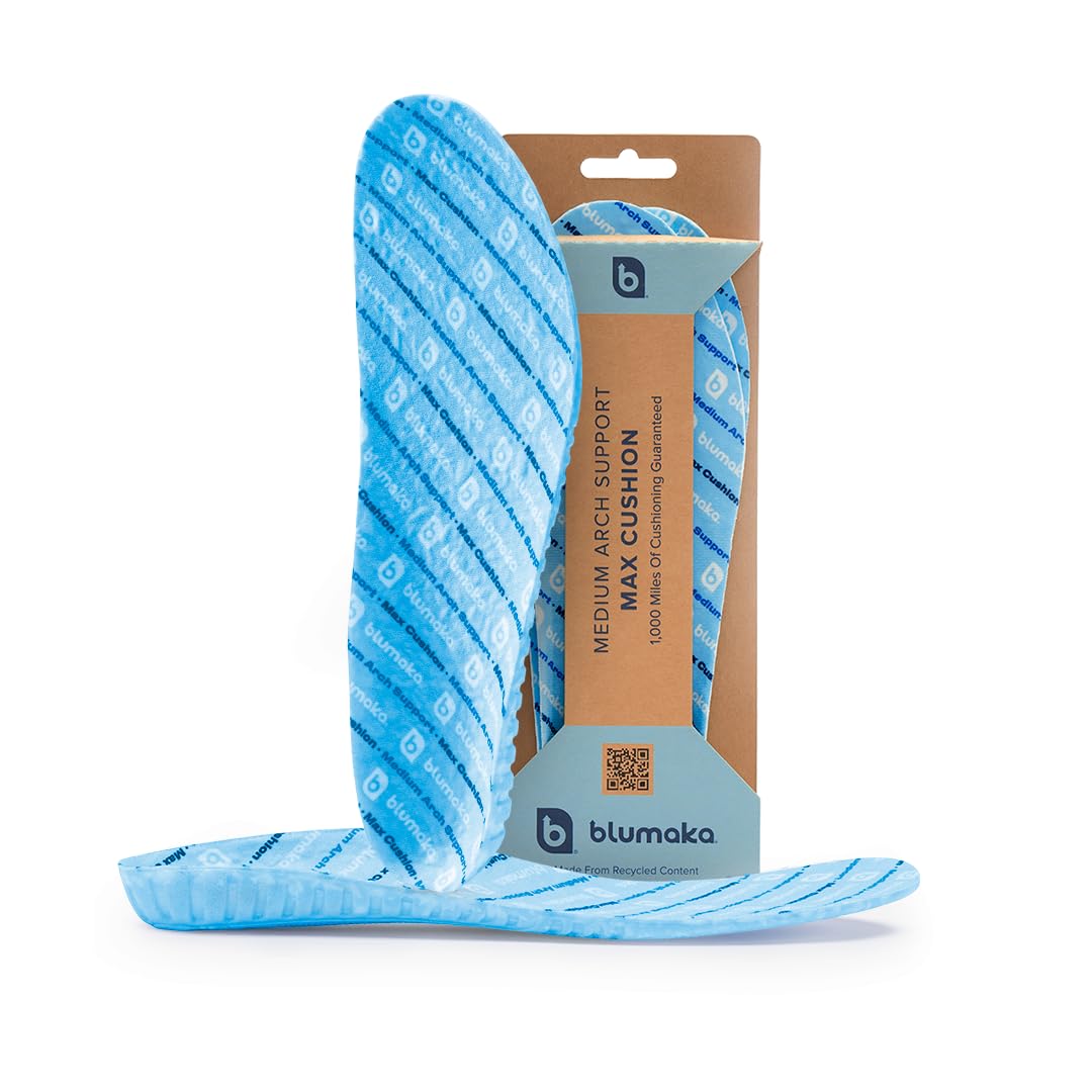 Blumaka Everyday Comfort Insoles with arch support for all-day standing at work.