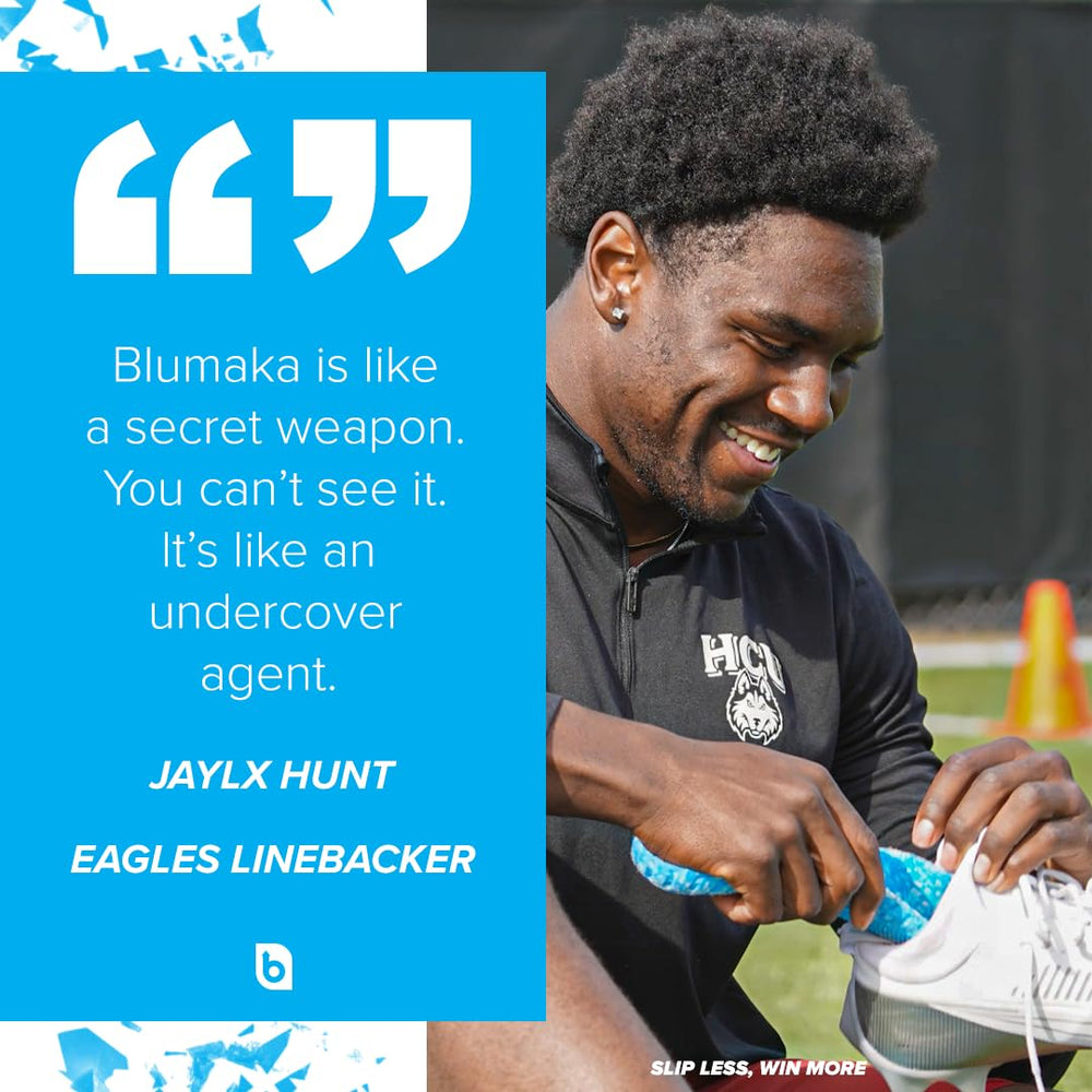 Blumaka one-thousand-mile cushioning image conveys long-lasting comfort for runners.
