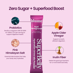 Blume SuperBelly dissolving in water demonstrates hydration-ready mix.