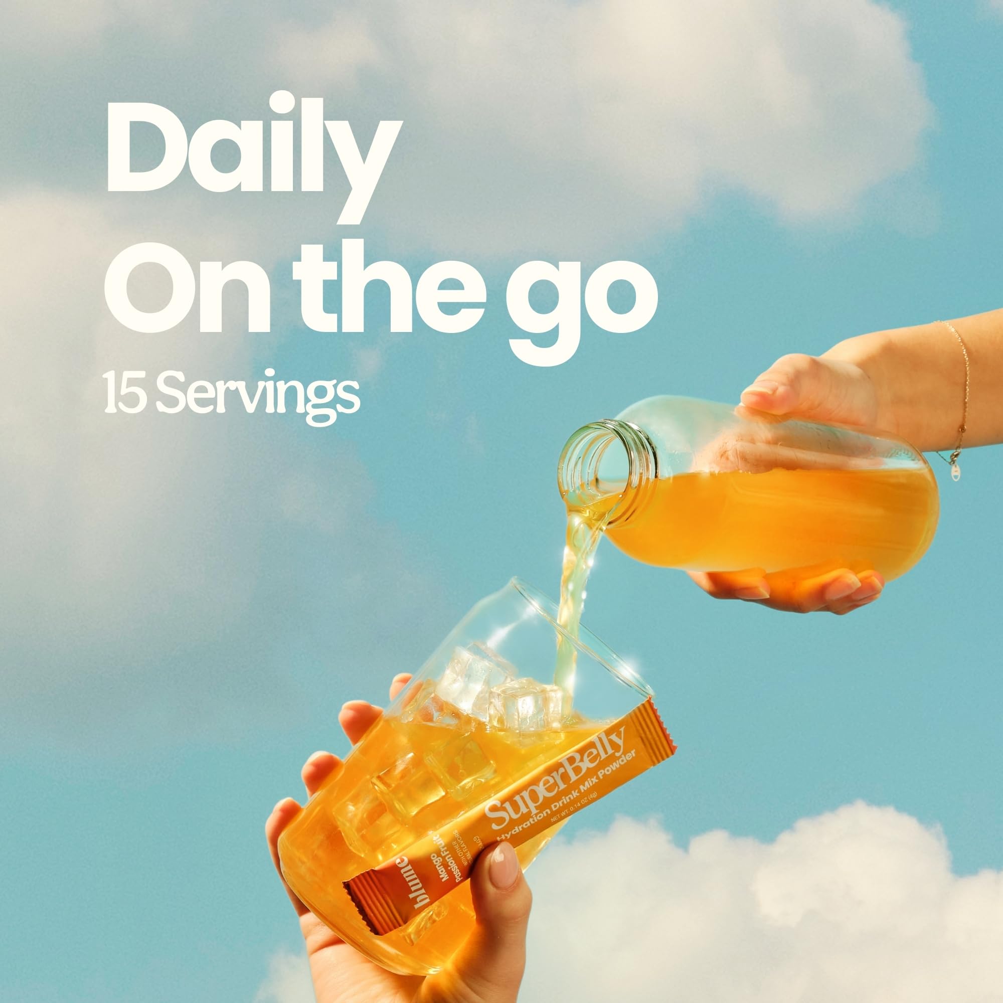 Blume SuperBelly electrolyte blend with pink Himalayan salt for balanced hydration.