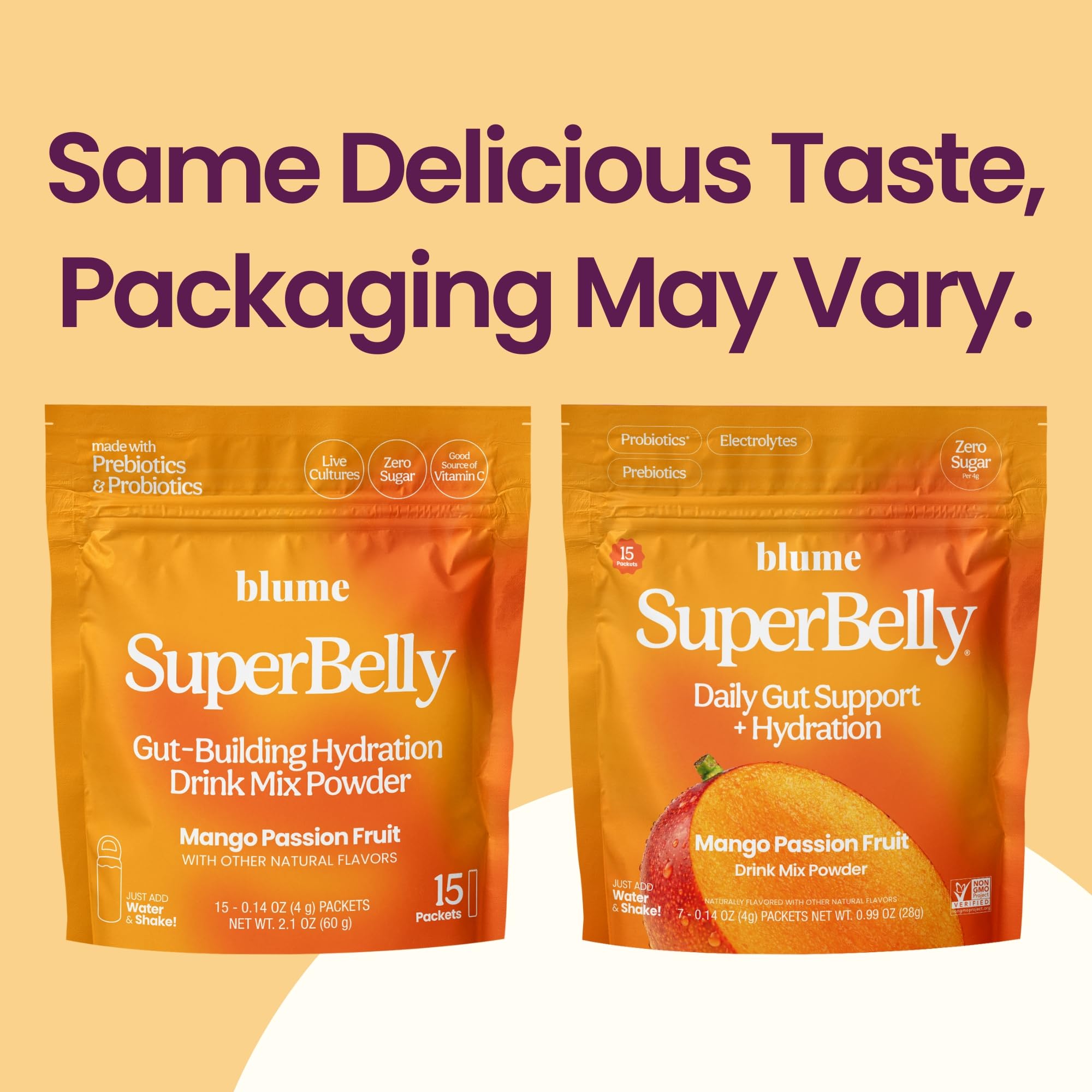 Blume SuperBelly prebiotic inulin fiber for gentle daily support.