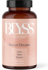 BLYSS 5HTP Plus GABA capsules showcase pure ingredients.