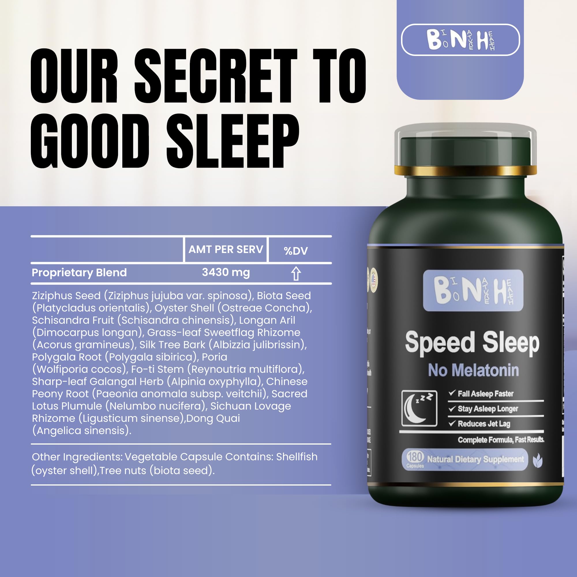 BNH 15-herb blend illustration highlights holistic sleep support.