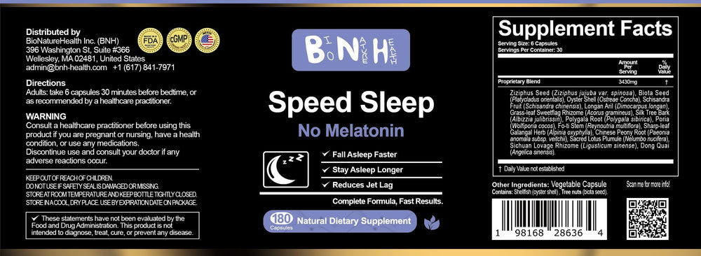BNH packaging on shelf emphasizes clean, plant-based sleep solution.