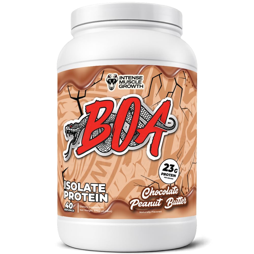 BOA Isolate Chocolate Peanut Butter bottle for convenient pre-workout fueling