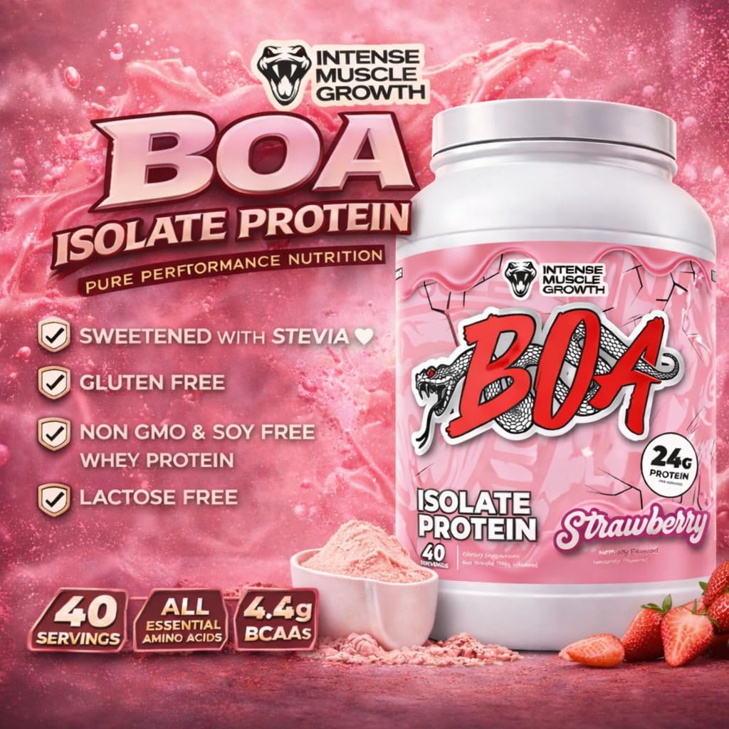 Close-up of BOA Isolate Protein label highlighting vitamins.
