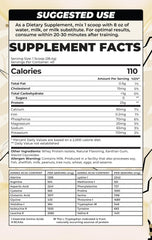 BOA Isolate Protein nutrition label closeup with 25g per scoop information