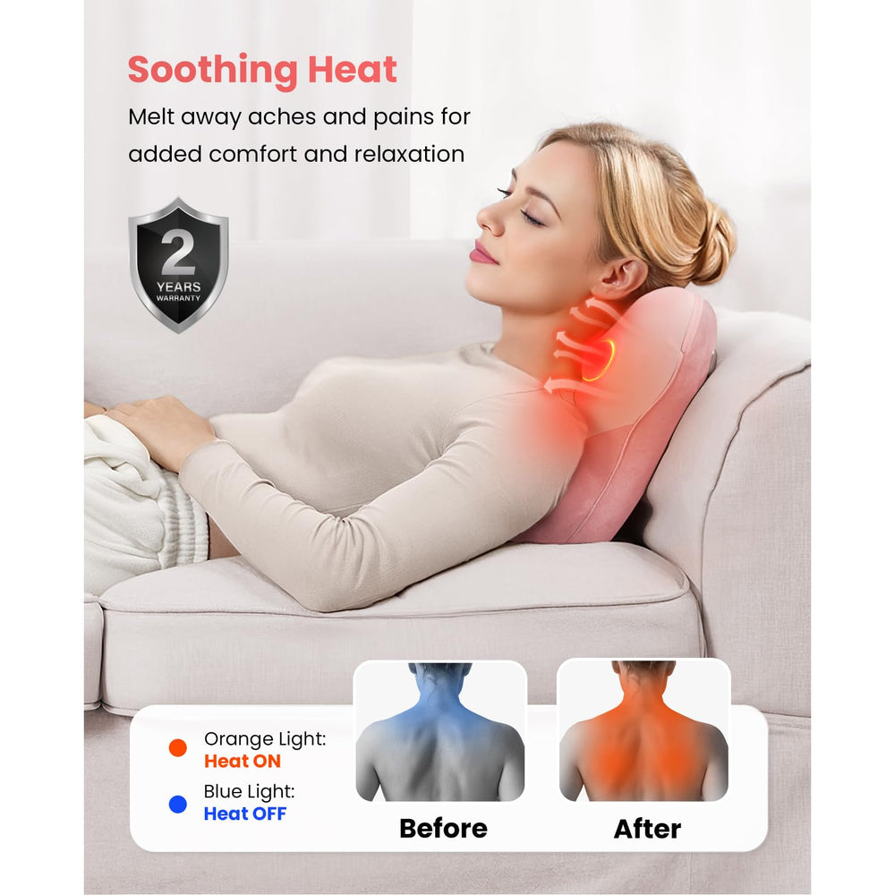 BOB AND BRAD back massager heat therapy eases deep muscle soreness.