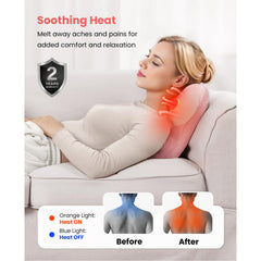 BOB AND BRAD back massager heat therapy eases deep muscle soreness.