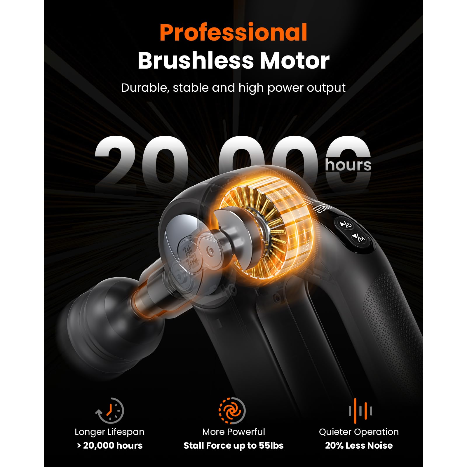 BOB AND BRAD D5 Pro Plus up to 4 hours of battery life with USB-C charging.