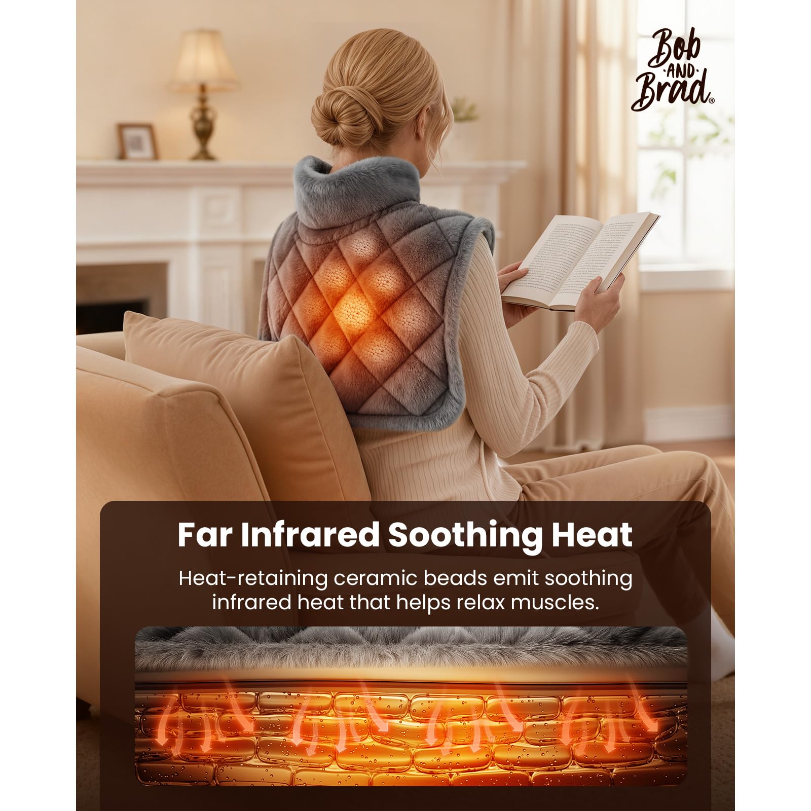 Bob and Brad heating pad ETL certified with overheat protection.