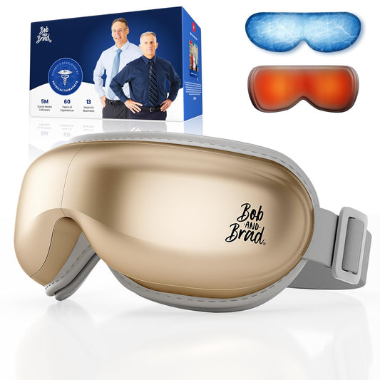 Bob and Brad EyeOasis 3 massager heat settings for soothing eye comfort.