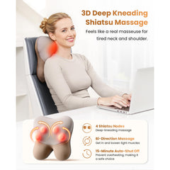 Automatic shut-off protects while enjoying a calm, uninterrupted massage experience