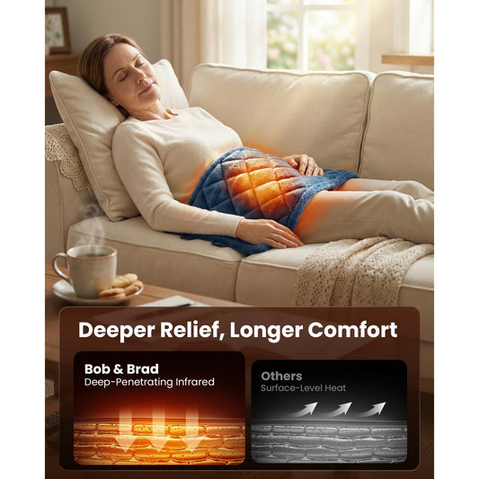 Bob and Brad pad on shoulders provides targeted heat to ease tension.