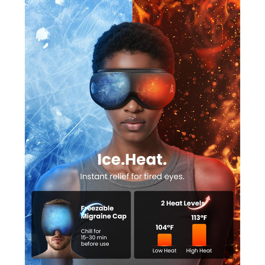 BOB AND BRAD heat settings demonstrate comforting warmth to ease eye fatigue.
