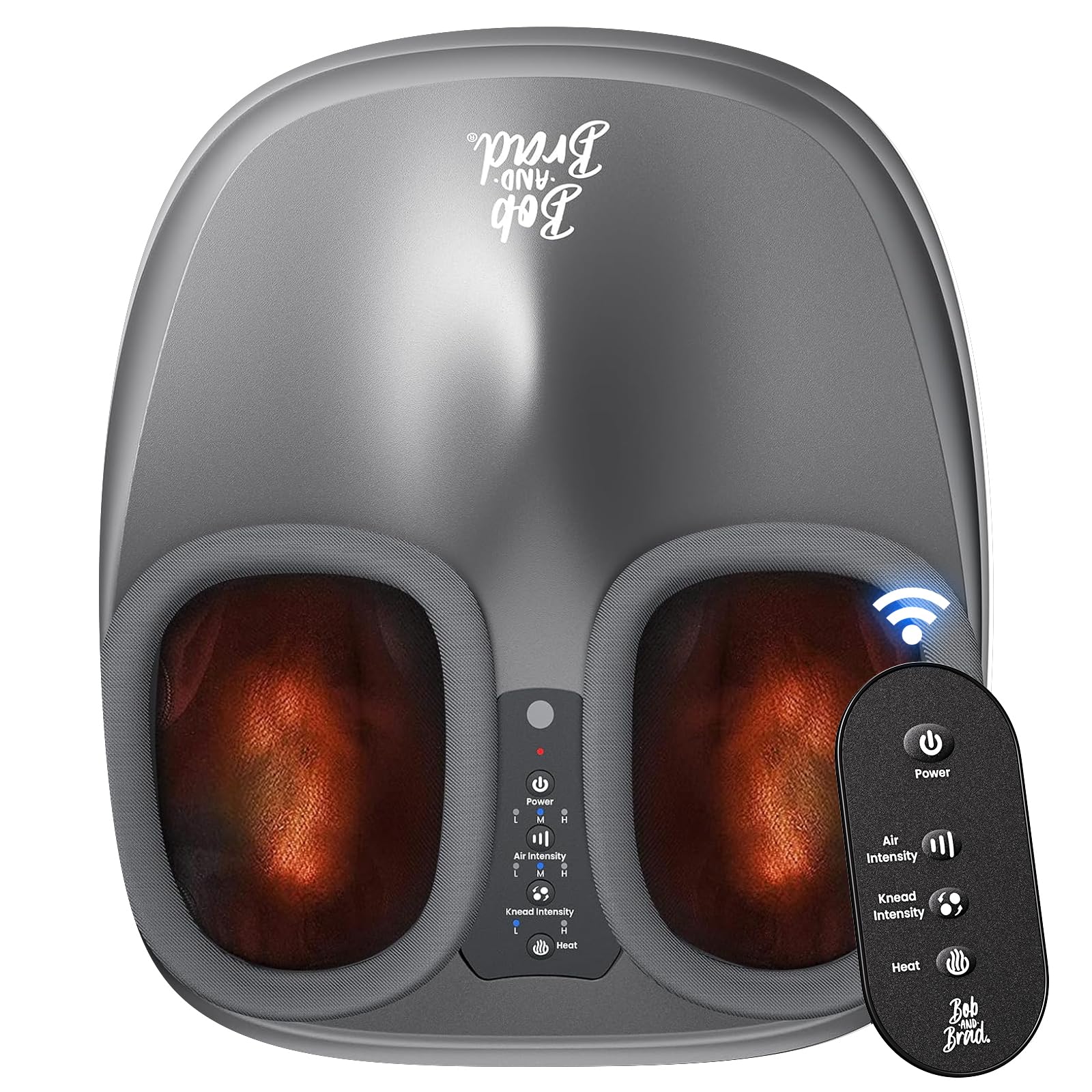 BOB AND BRAD Shiatsu Foot Massager front view with remote-ready control for easy use.