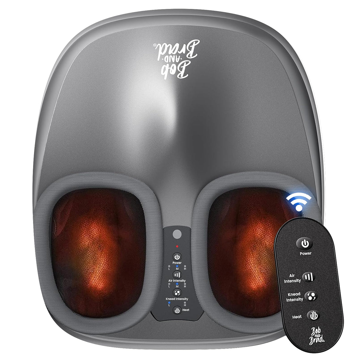 BOB AND BRAD Shiatsu Foot Massager front view with remote-ready control for easy use.