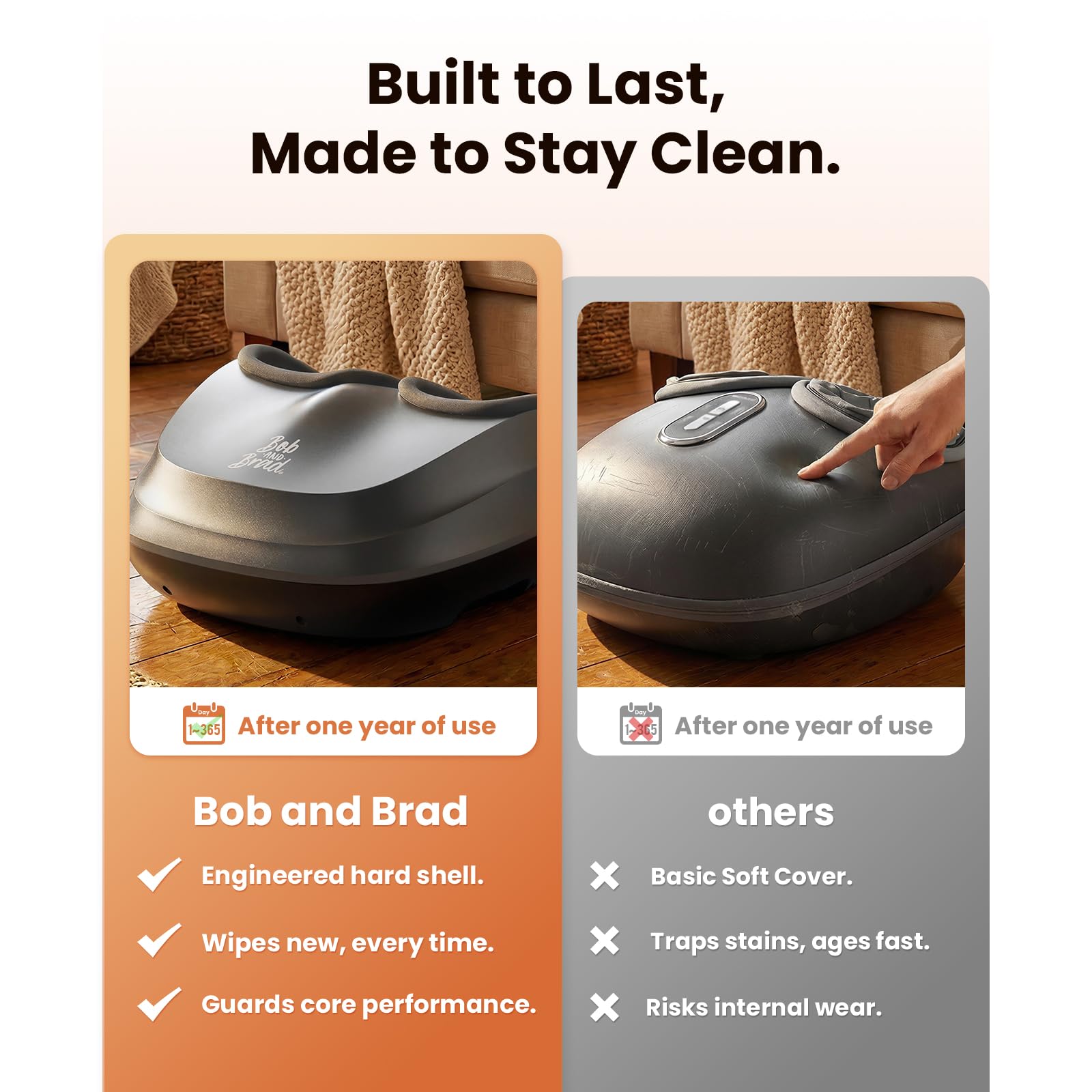 BOB AND BRAD foot massager with remote in use for hands-free heat and kneading.