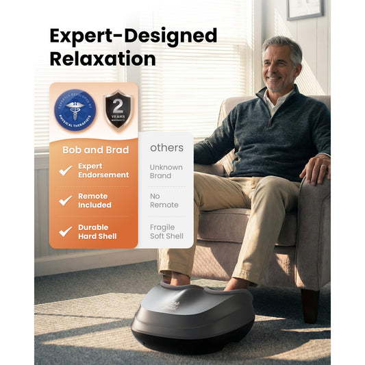BOB AND BRAD Shiatsu Foot Massager side view showing compact footprint for homes.