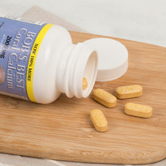 Branding display featuring Bob's Best coral calcium branding