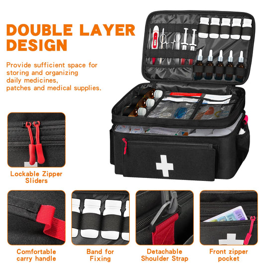 Boczif bag features organized pockets for easy retrieval of gauze and tools.