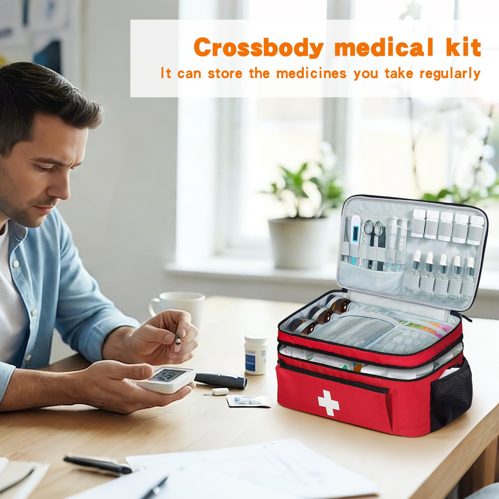 Boczif first aid kit bag with shoulder strap for comfortable carrying