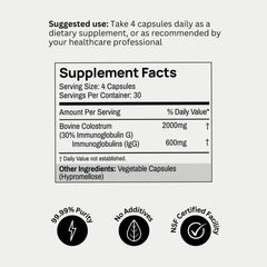 Bod Colostrum capsules with no artificial flavors or fillers