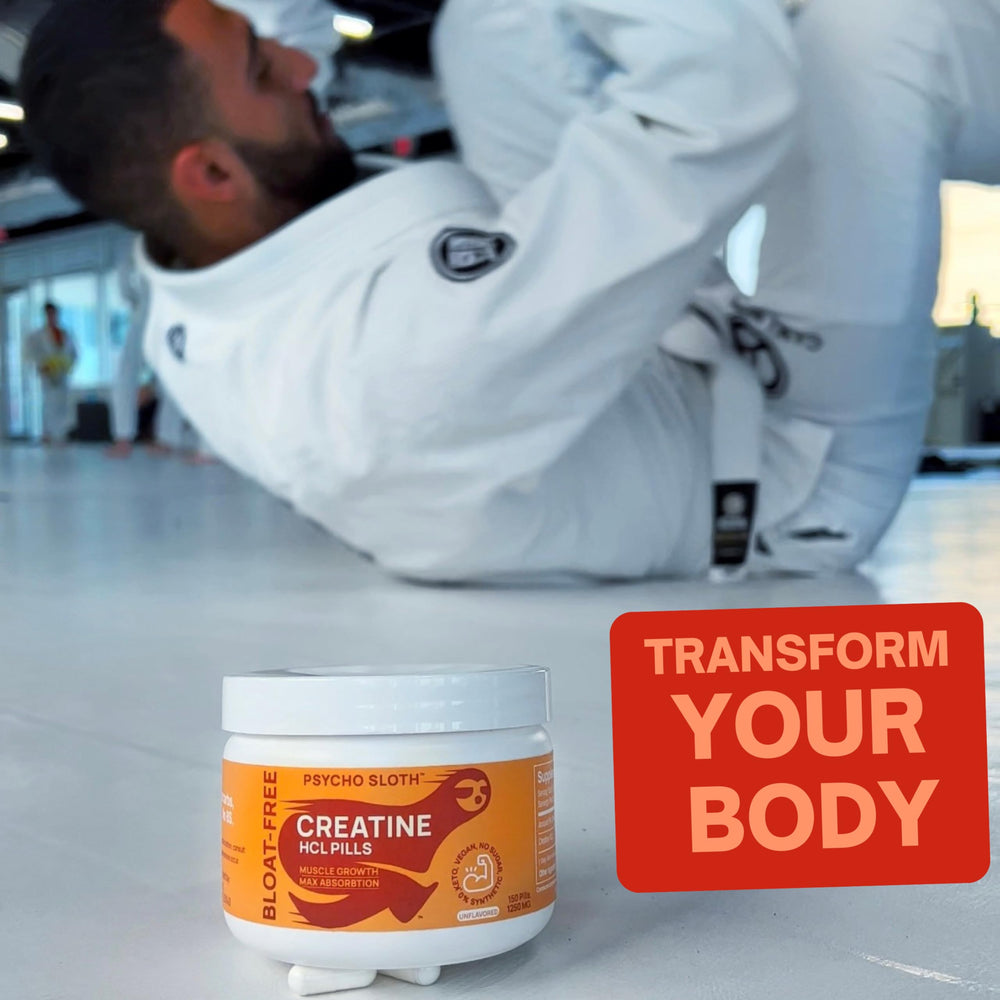 Bod Goba Tea Creatine HCL on kitchen counter ready for routines.