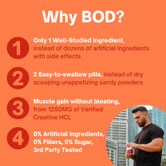Bod Goba Tea Creatine HCL third-party testing badge visible.