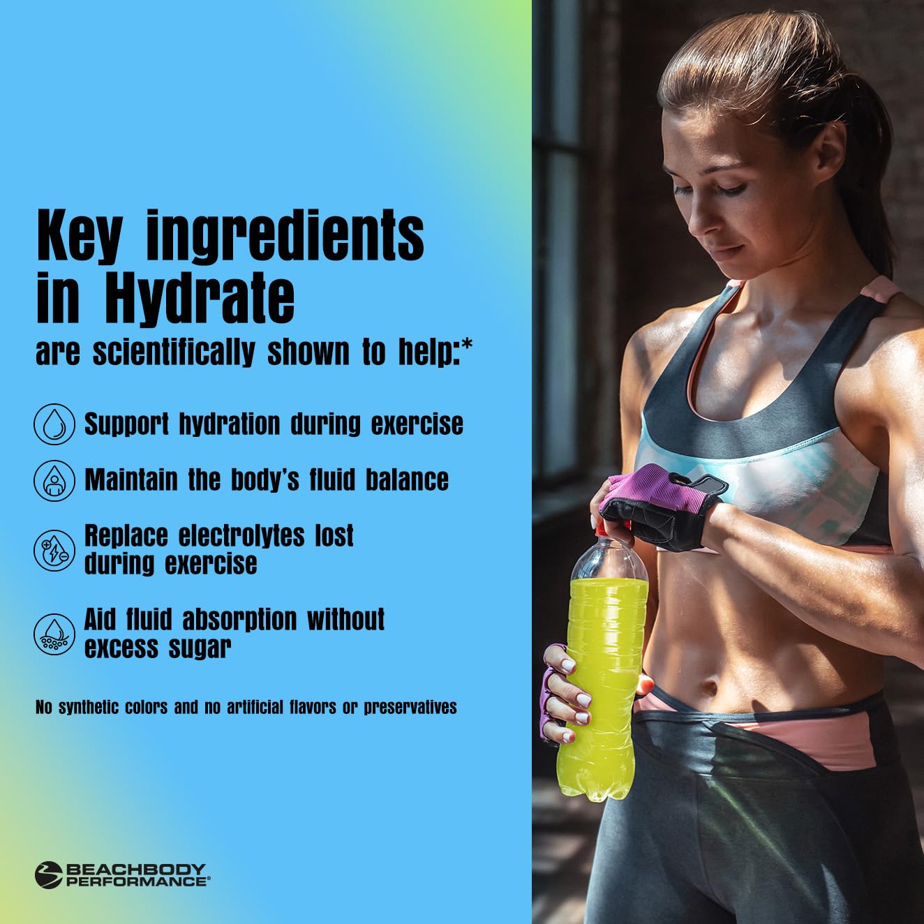 BODi Hydrate dissolving in water with citrus flavor ready to drink