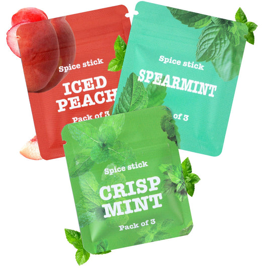 Boderi Mint Minty Cores pack front view, convenient three-pack for habit support on the go.