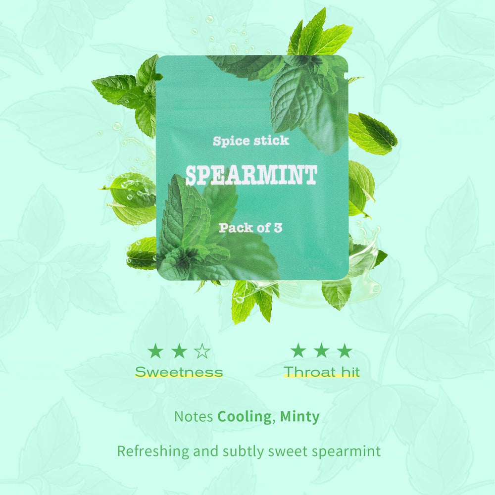 Closeup of spearmint cores showing crisp flavor and compact design.