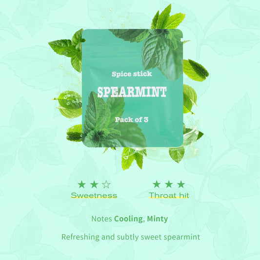 Closeup of spearmint cores showing crisp flavor and compact design.