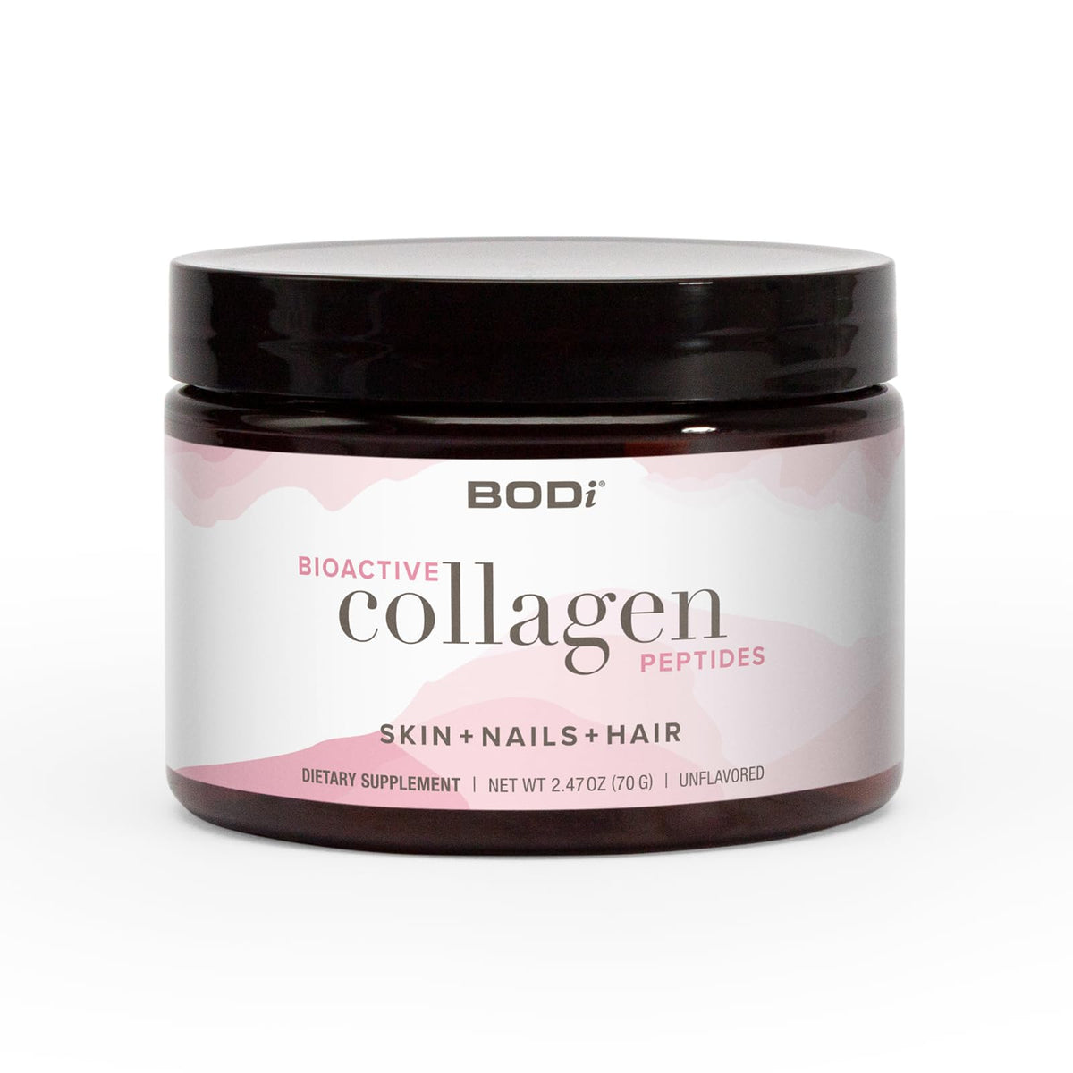 BODi Bioactive Collagen Peptides bottle ready for daily skin and nails routine.