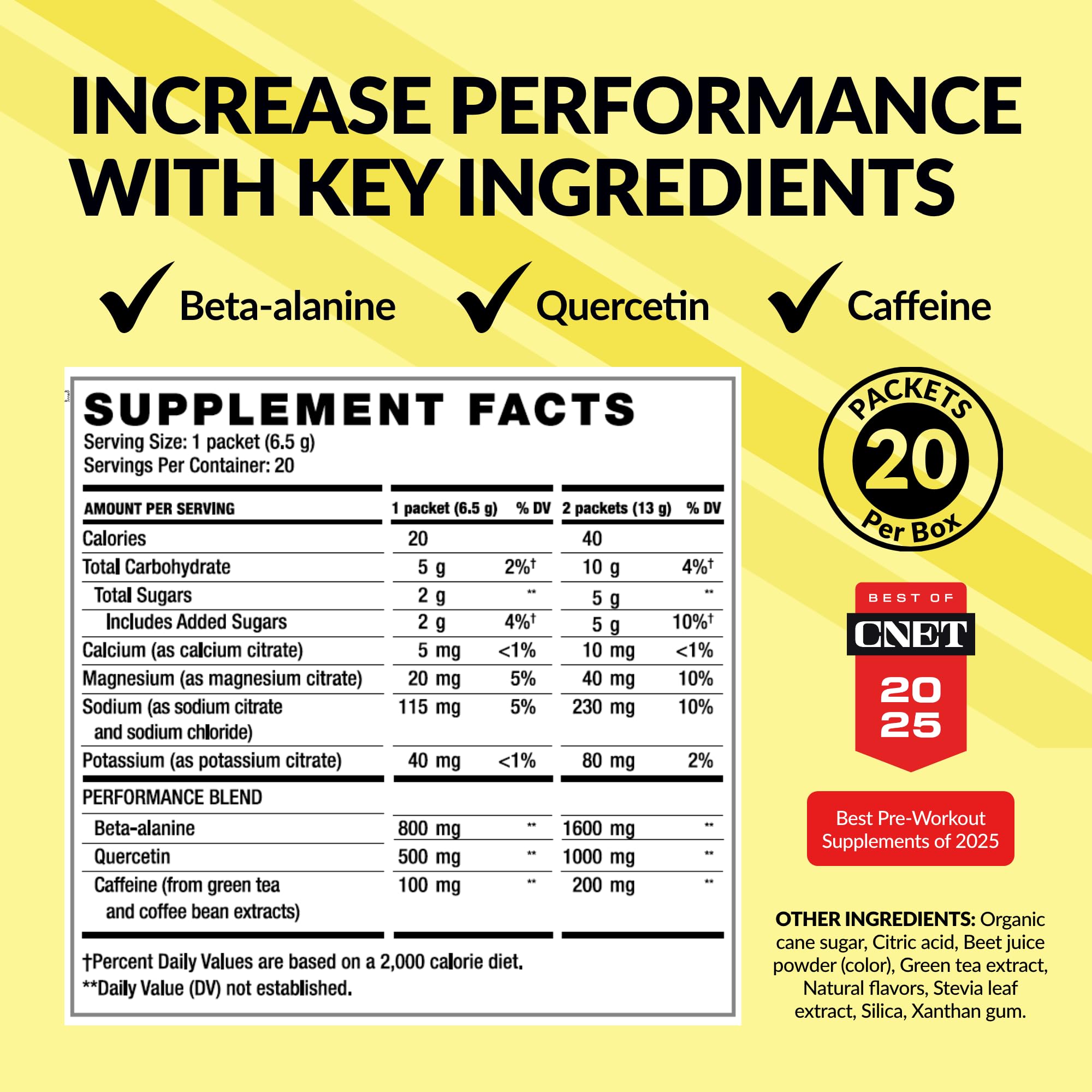 BODi Energize ingredients beta-alanine quercetin caffeine graphic for endurance support