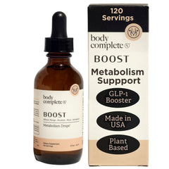 Body Complete Rx Boost Drops bottle supports daily energy and digestion
