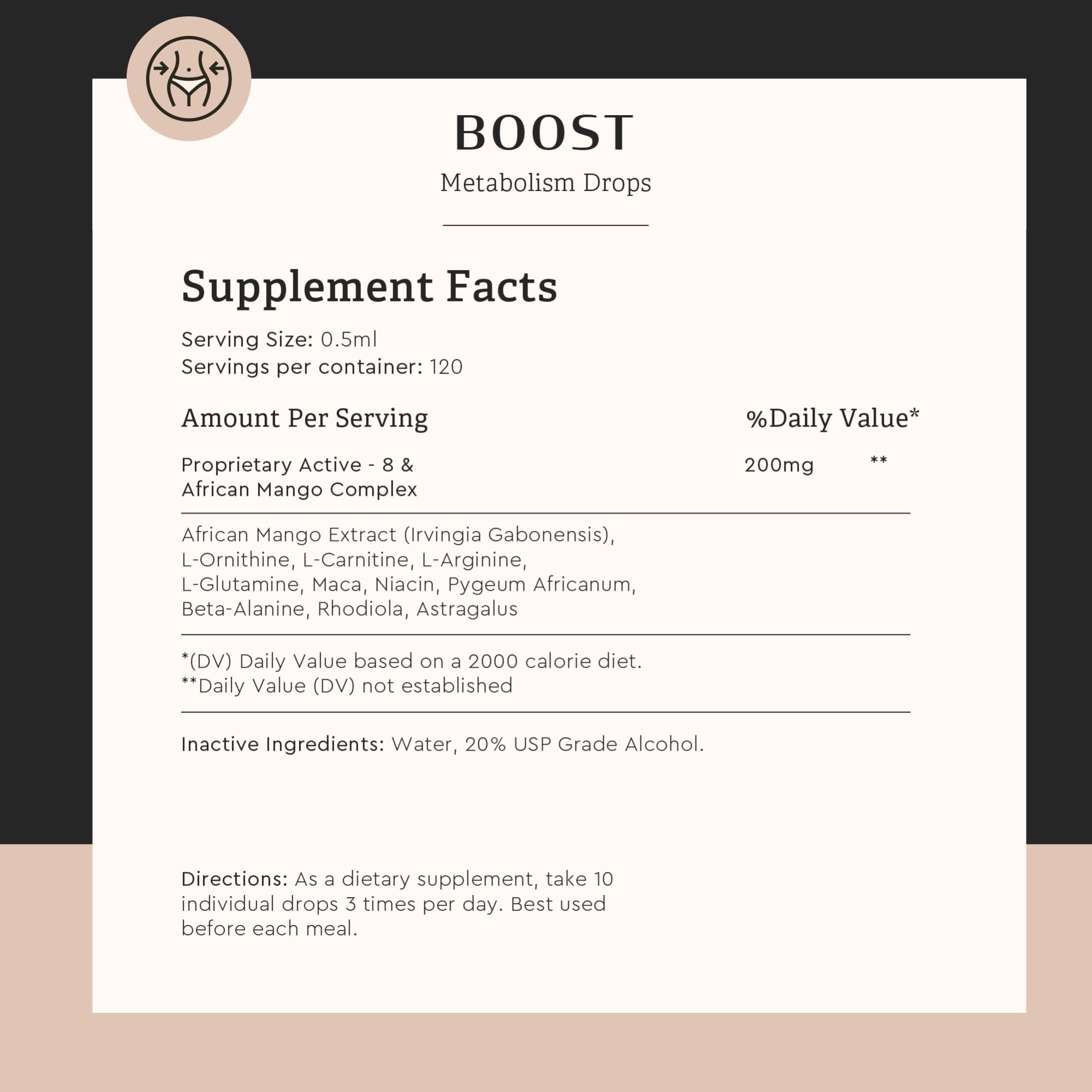 Body Complete Rx Boost Drops dropper used for under tongue dosing