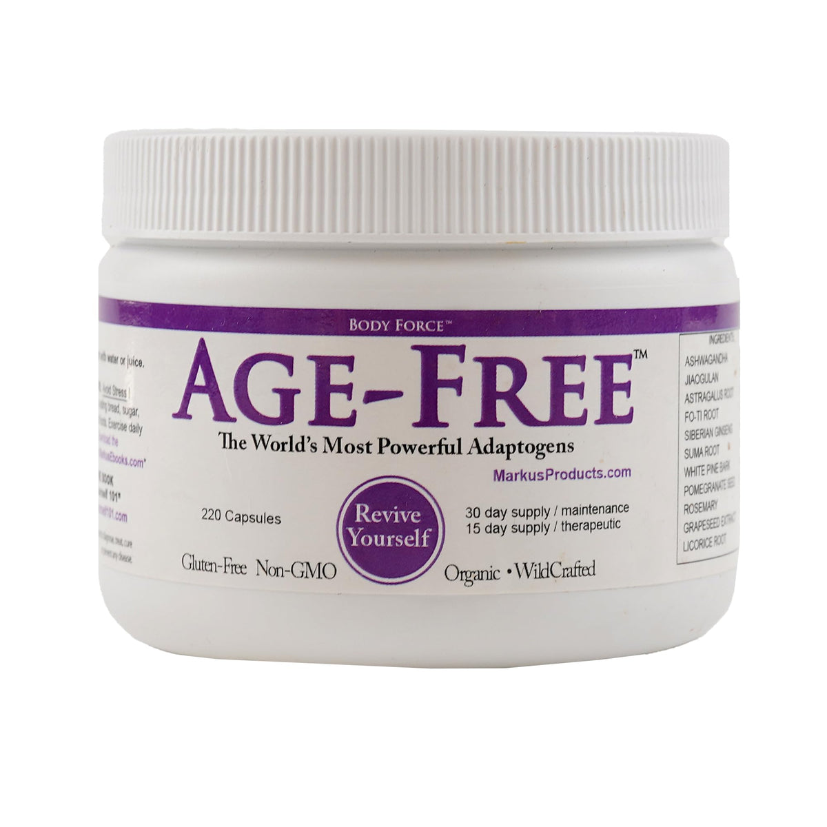 Body Force Age Free capsules close-up highlighting antioxidant support for daily vitality