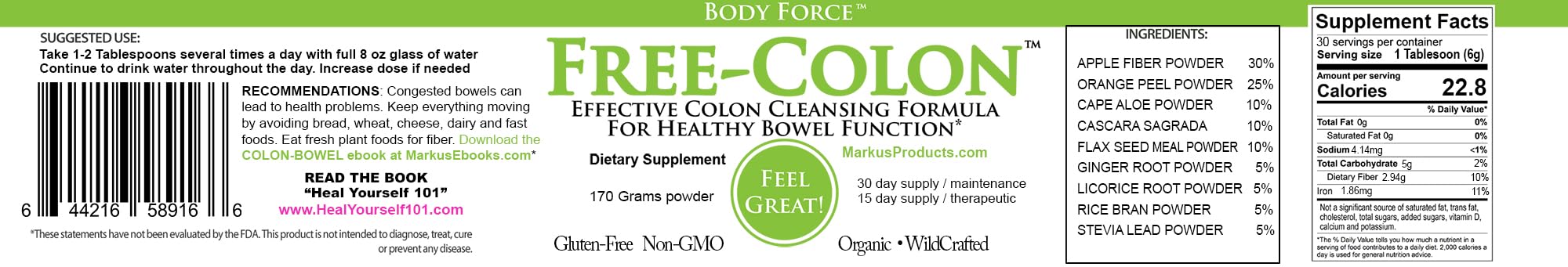 Body Force Colon Formula packaging front view highlighting complete cleansing solution.