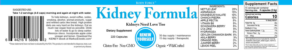 Body Force Kidney Formula daily-use bottle for routine wellness
