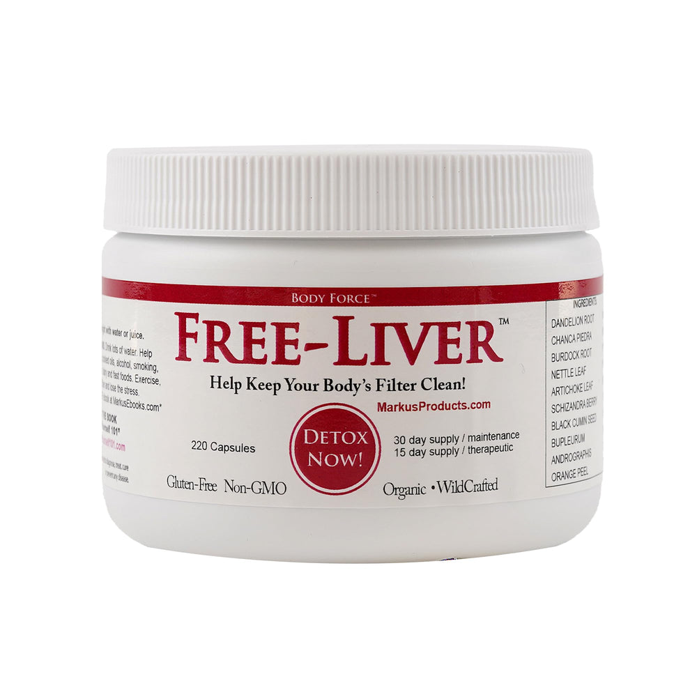 Body Force Liver Formula Capsules bottle on a wooden surface for daily wellness