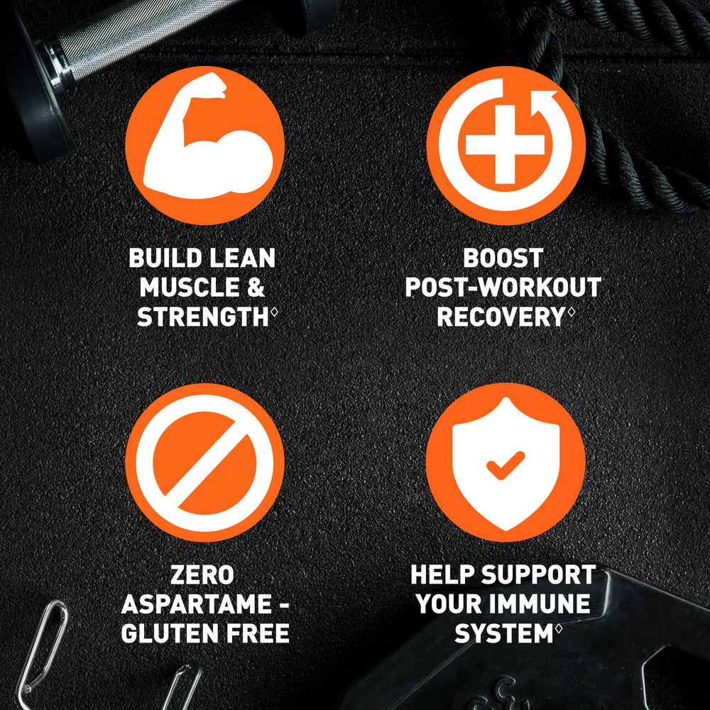 Body Fortress Super Advanced Whey Vanilla bottle label emphasizes immune support and gluten‑free quality