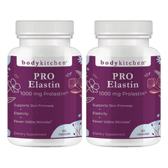 Body Kitchen Pro-Elastin bottle showing elastic peptides for skin support