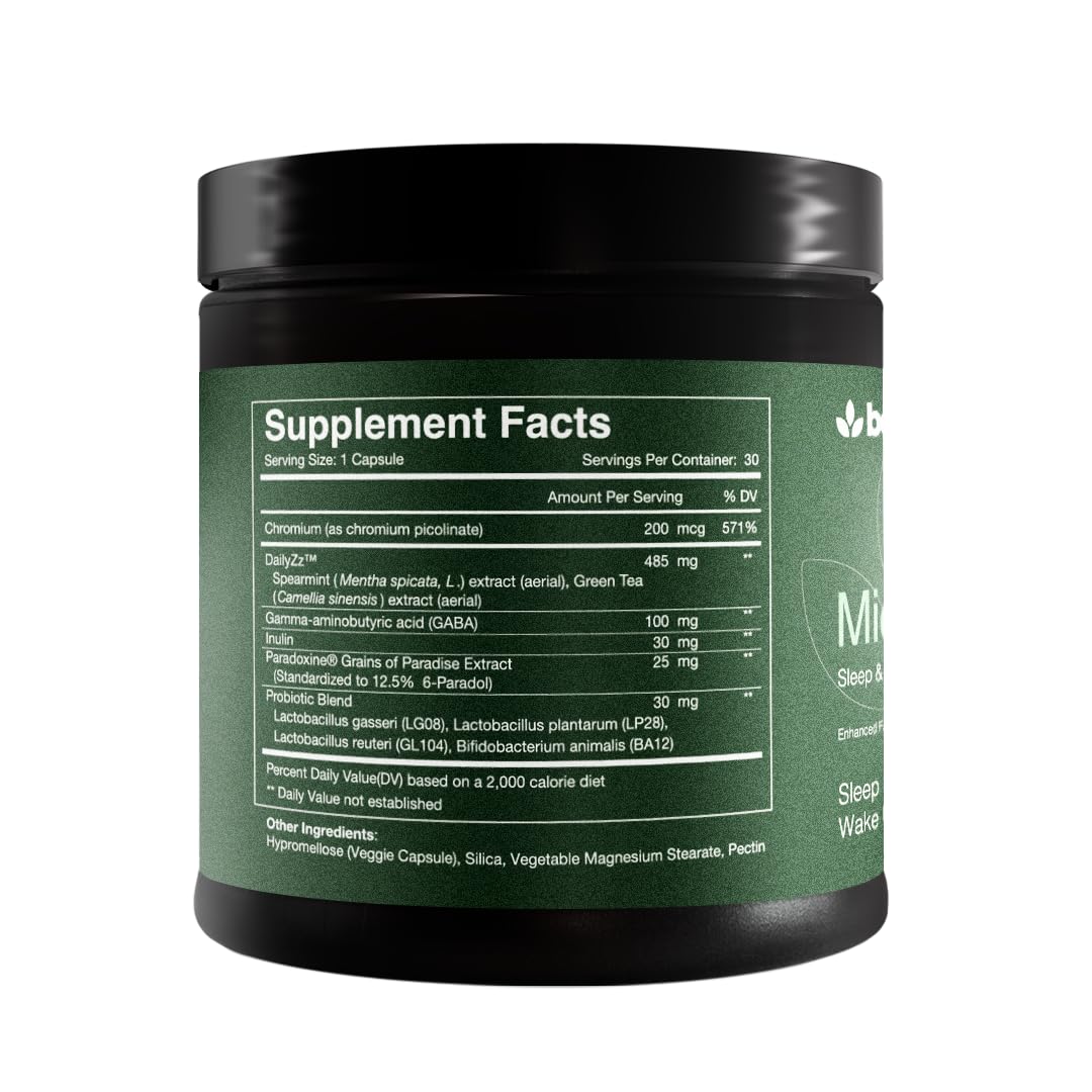 Body Leaf MidnightSlim label close-up highlighting the premium probiotic complex.