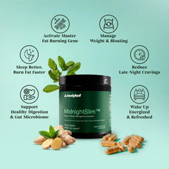 Body Leaf MidnightSlim nightstand scene suggests restful evenings.