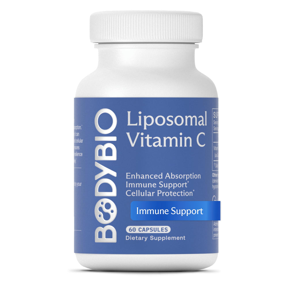 BodyBio Liposomal Vitamin C bottle front view highlighting immune support